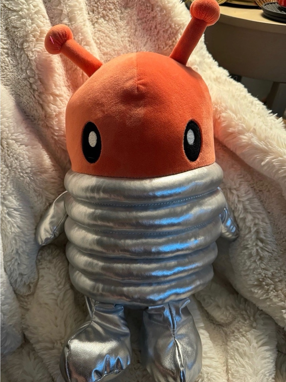 Pillowfort Orange Alien Plush with Silver Spacesuit